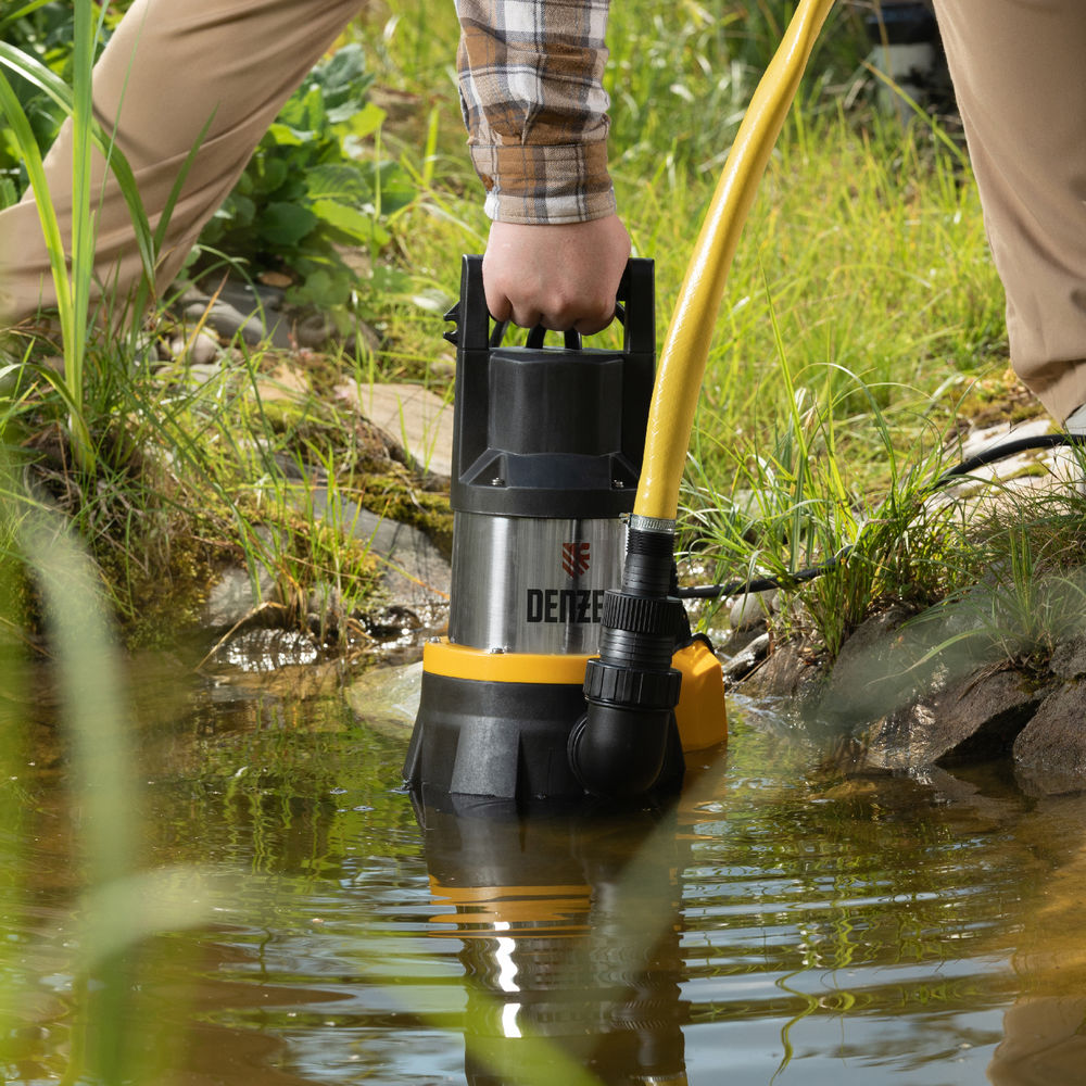 Дренажный насос DP1400X, 1400 Вт, подъем 11 м, 25000 л/ч Denzel (97228)