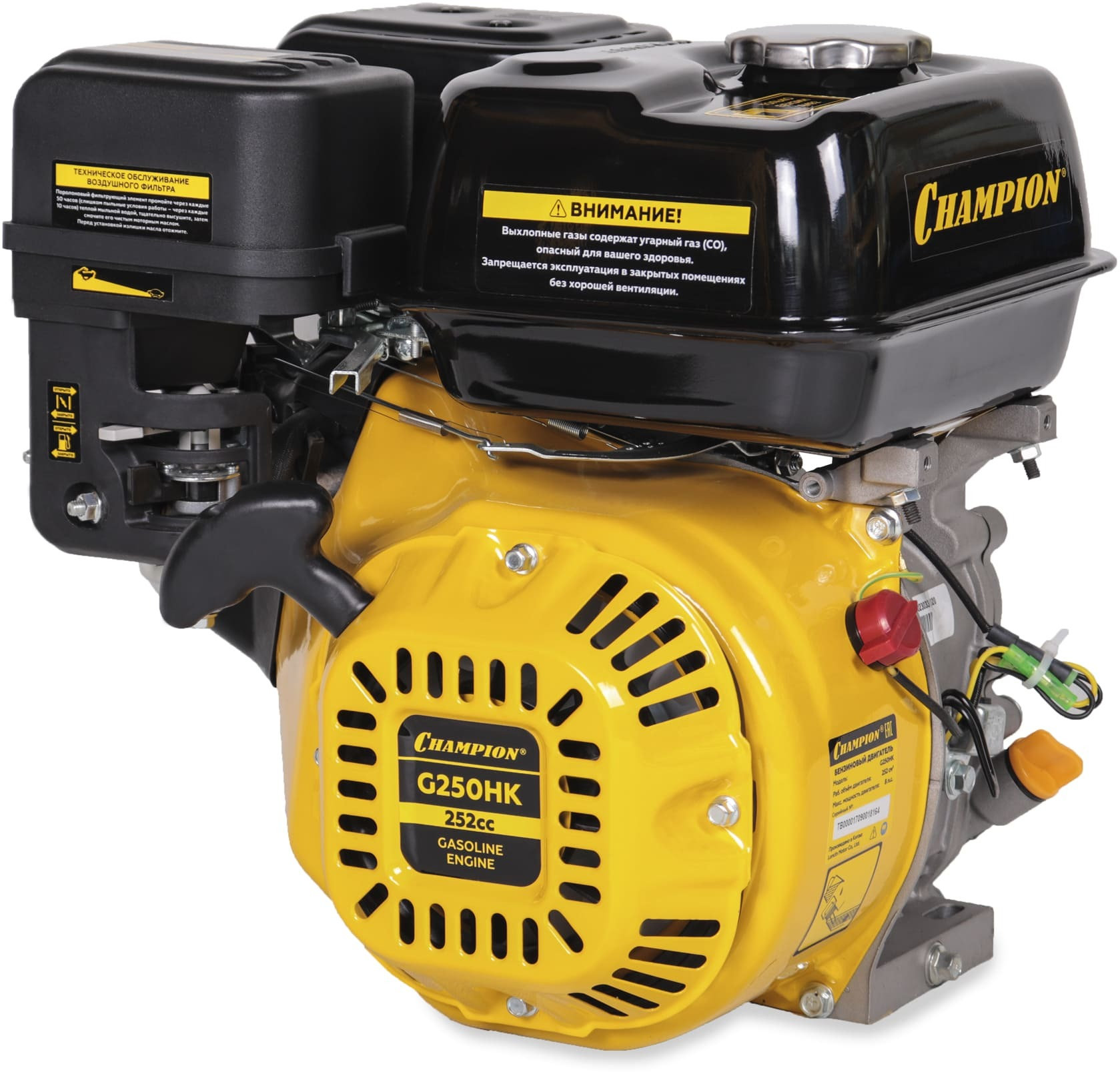 Двигатель 8лс/5,9кВт 252см? 25,4 мм шпонка 16,5кг CHAMPION G250HK