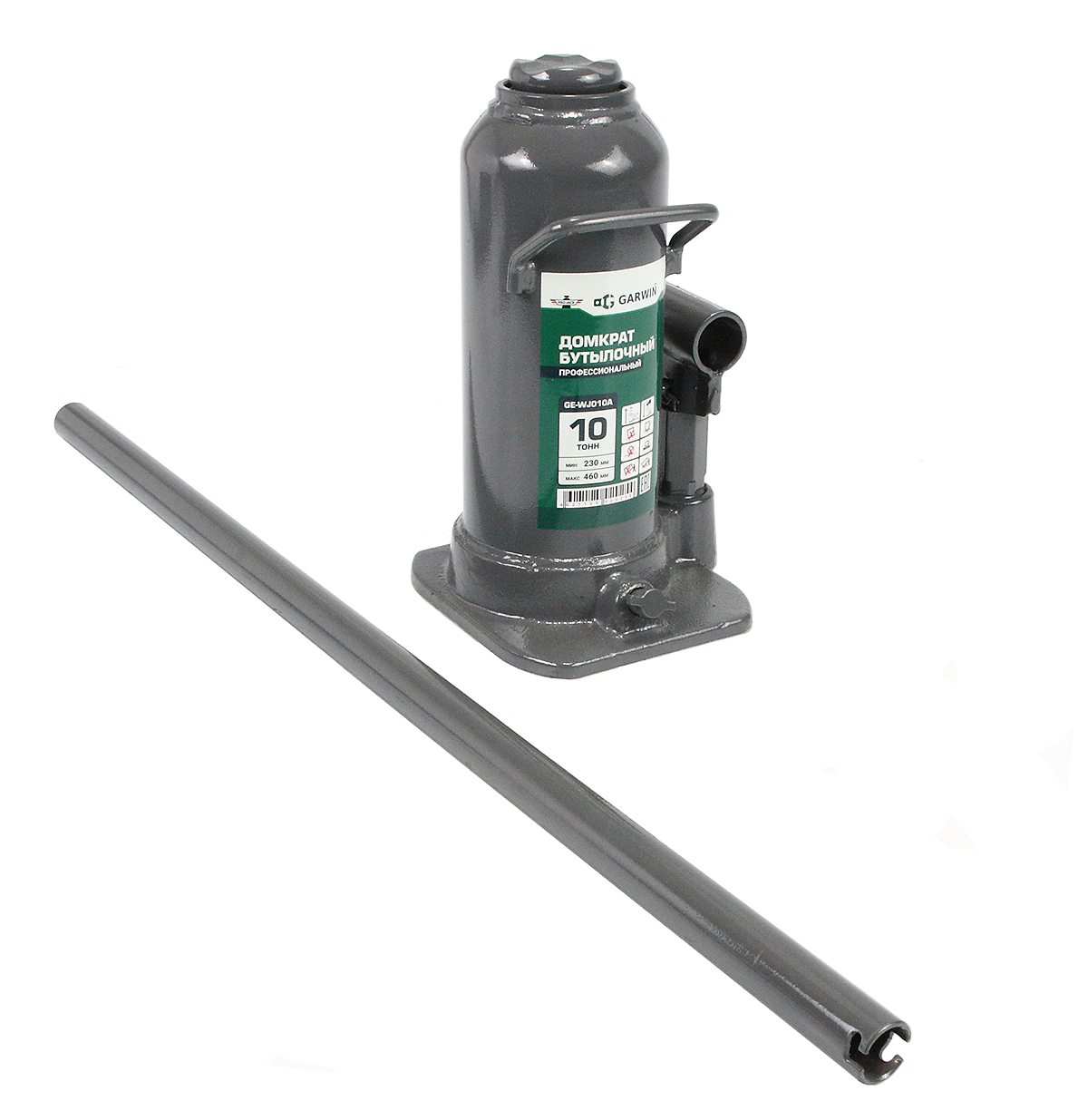Домкрат бутылочный профессиональный 10 т, 230-460 мм GARWIN PRO GE-WJ010A