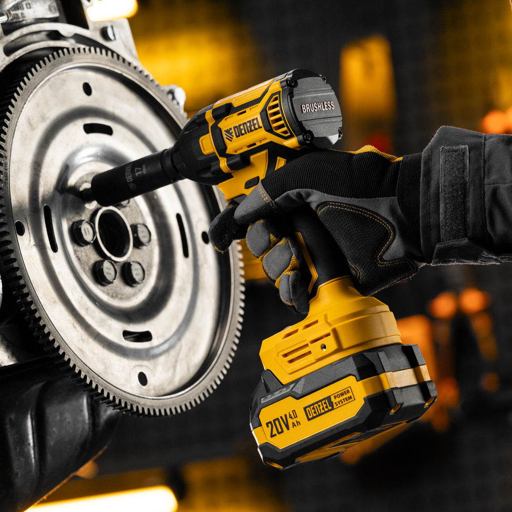 Гайковерт ударный аккумуляторный бесщет. CIWH-BL-20-350, Li-Ion, 20 В// Denzel (26520)