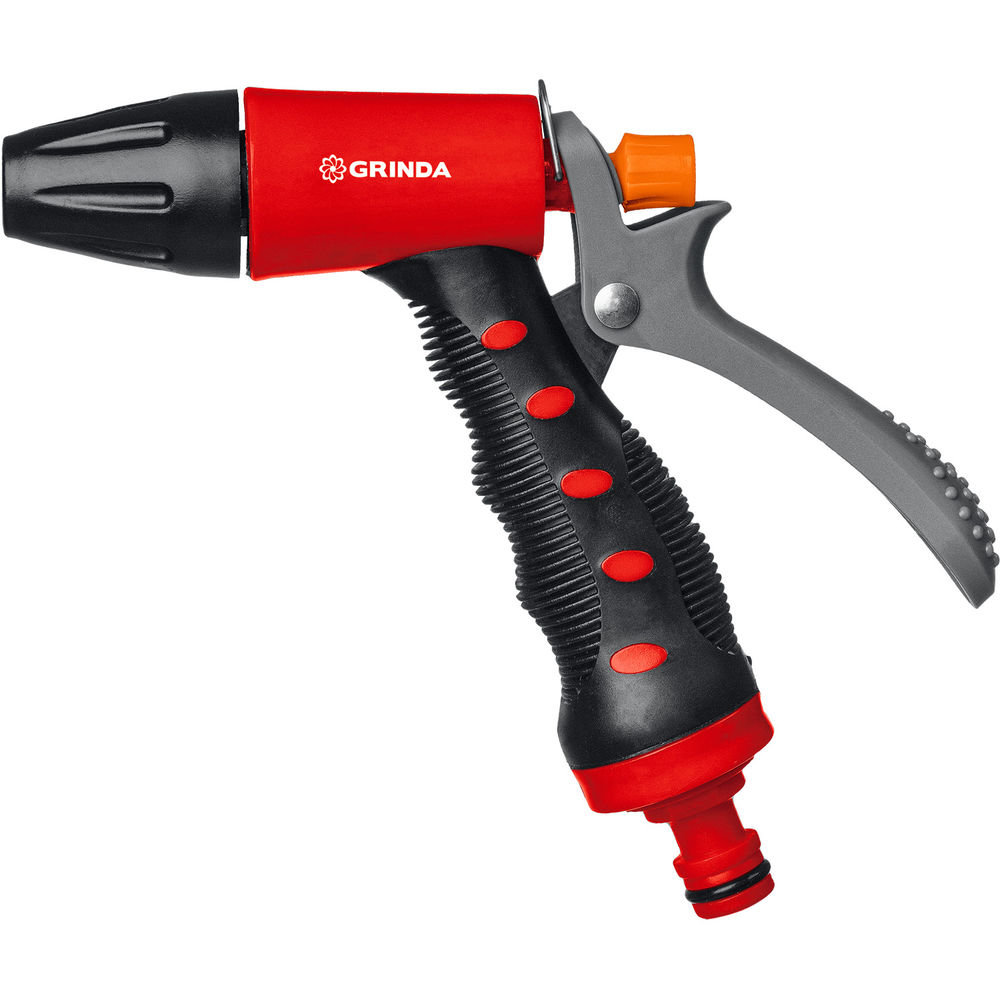 Поливочный пистолет T-R, плавная регулировка, курок сзади, пластиковый с TPR GRINDA 8-427186