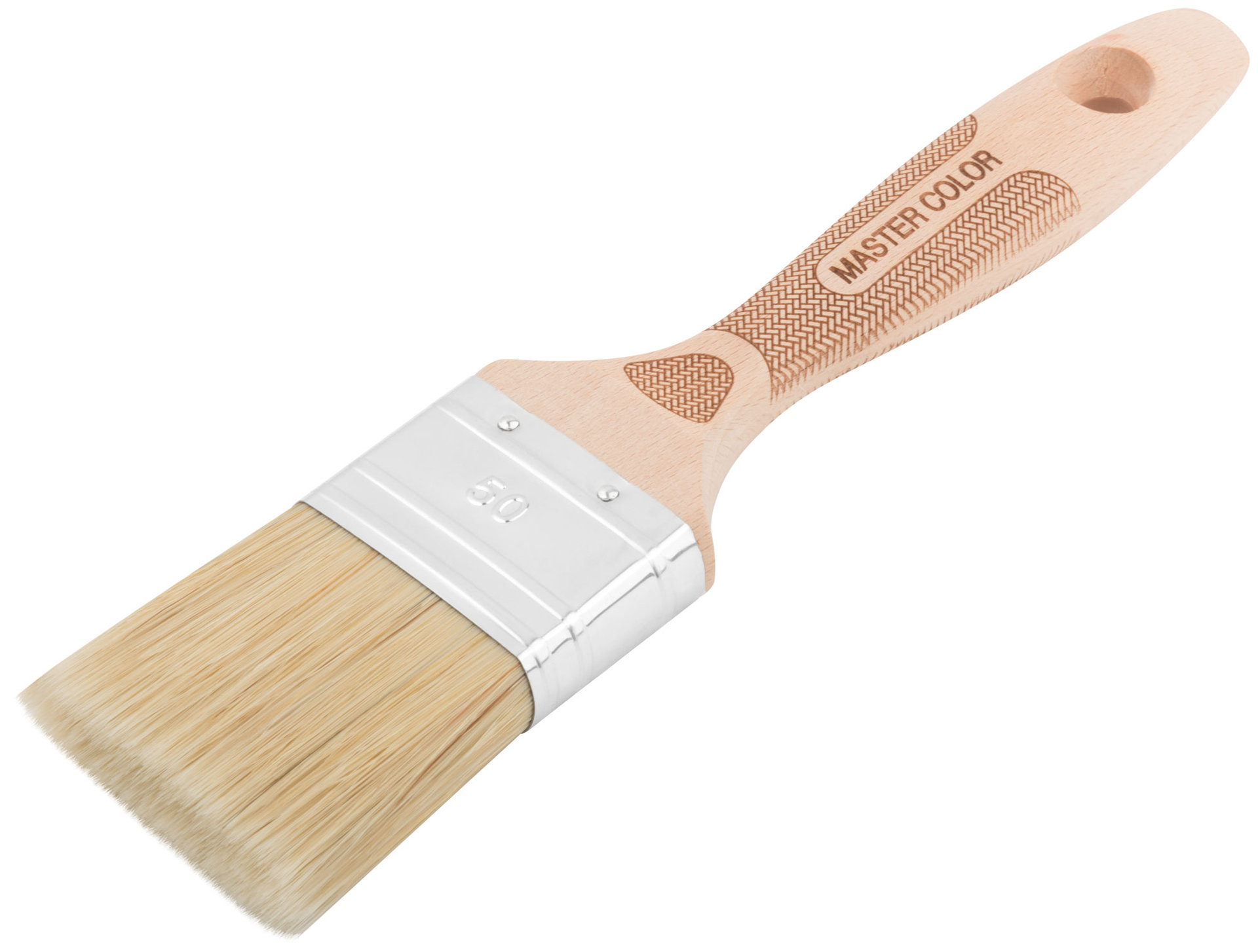 Кисть флейцевая, толщ. 16 мм, 70% ПБT/30% светлая натур. щетина, нерж. обжим, буковая ручка, ширина 50 мм (30-0043)