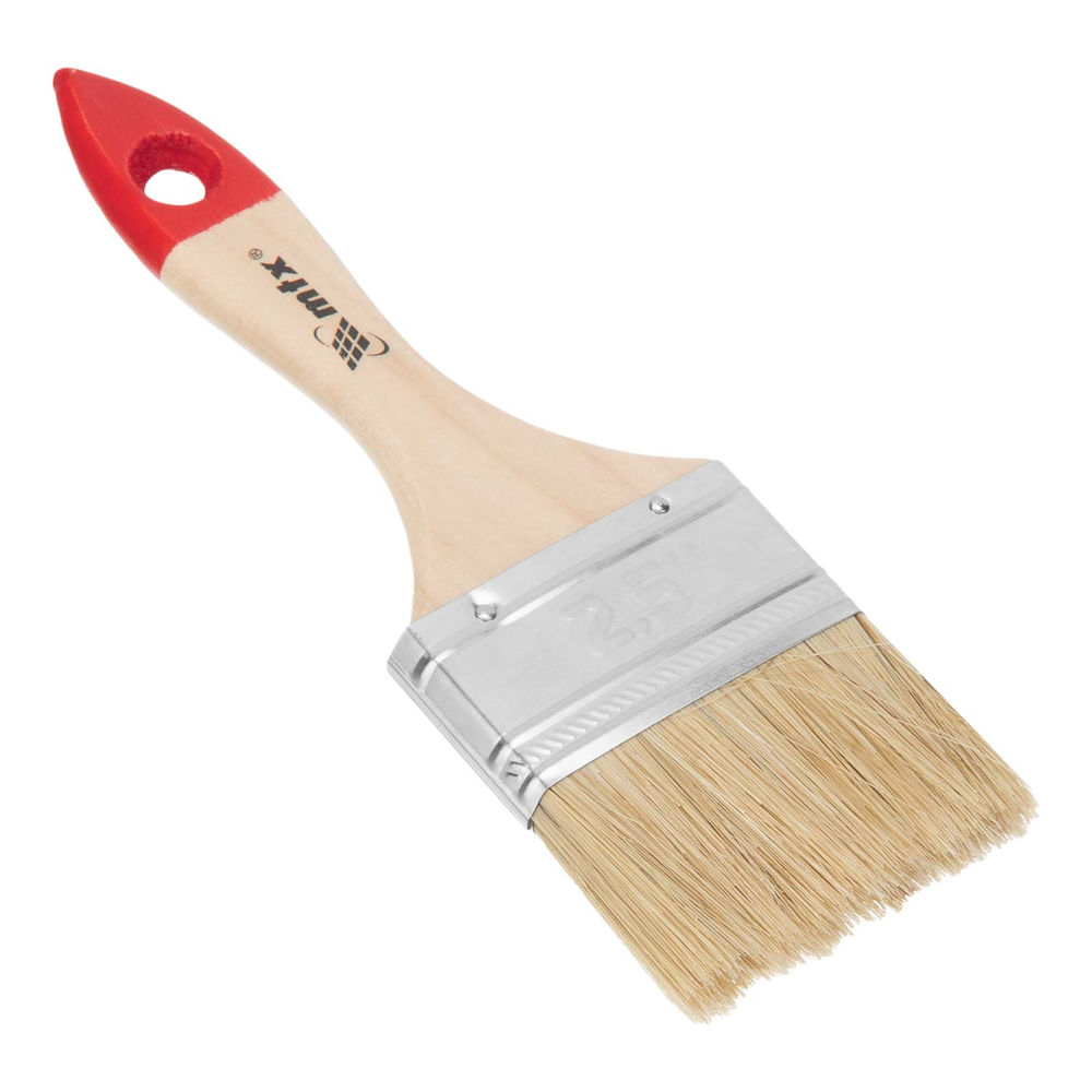 Кисть плоская Стандарт 2.5 (63 мм) натуральная щетина, деревянная ручка MTX (82535)