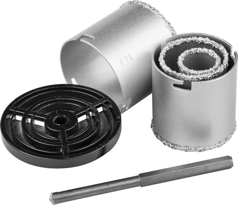 Набор кольцевых коронок, 4 шт, d 33, 53, 67, 73 мм, L 55 мм, карбид-вольфрамовая крошка KRAFTOOL 3340_z01