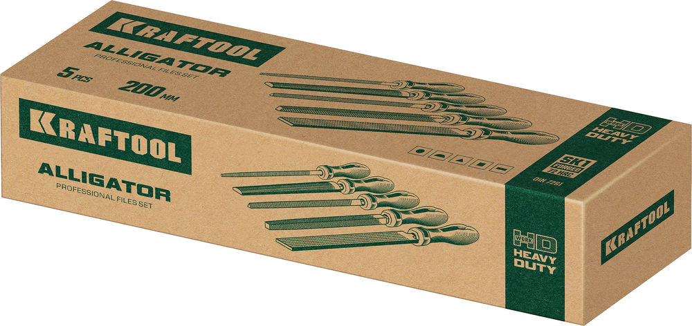 Набор напильников 200 мм двухкомпонентная рукоятка ALLIGATOR KRAFTOOL 16905