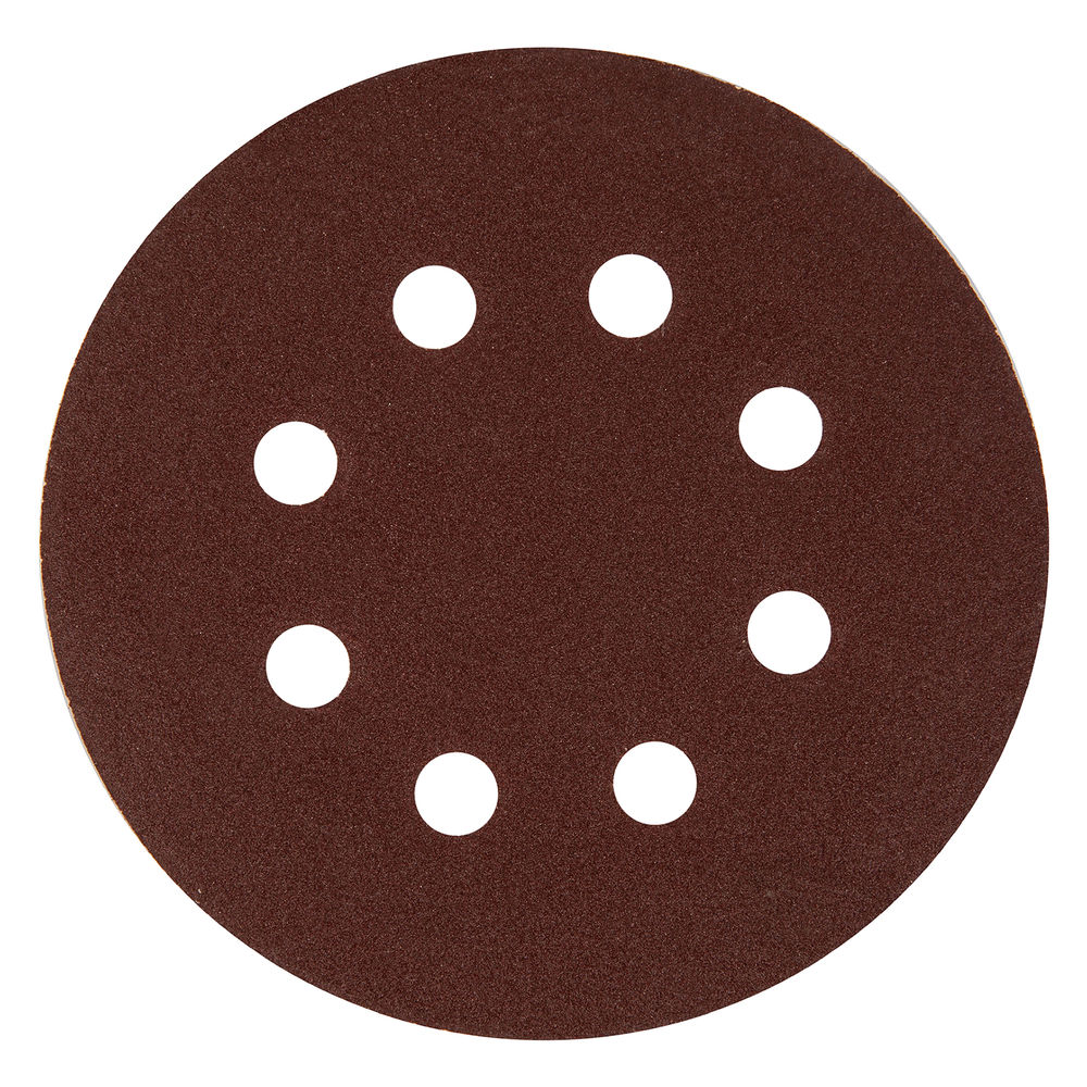 Круг абразивный на ворсовой подложке под липучку, перфорированный, P 220, 125 мм, 5 шт Matrix (73809)