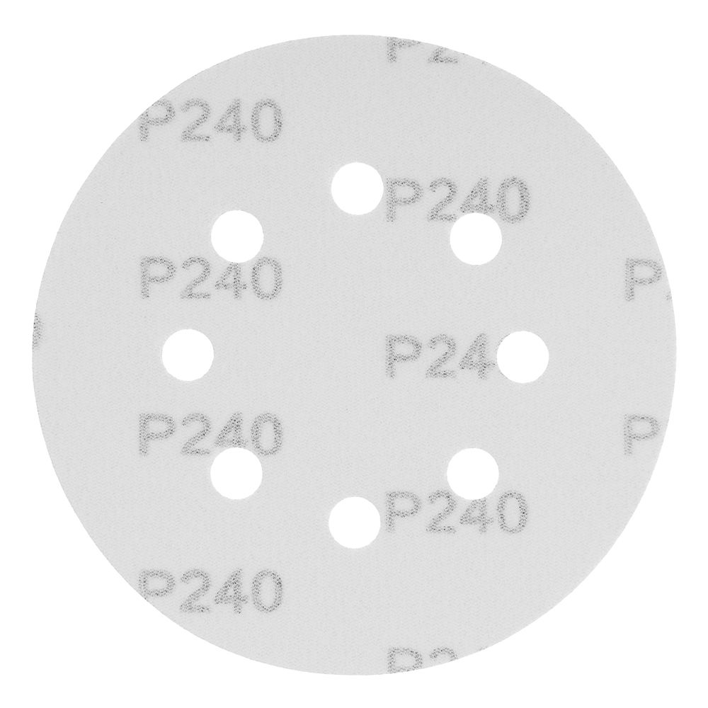 Круг абразивный на ворсовой подложке под липучку, перфорированный, P 240, 125 мм, 5 шт Matrix (73811)