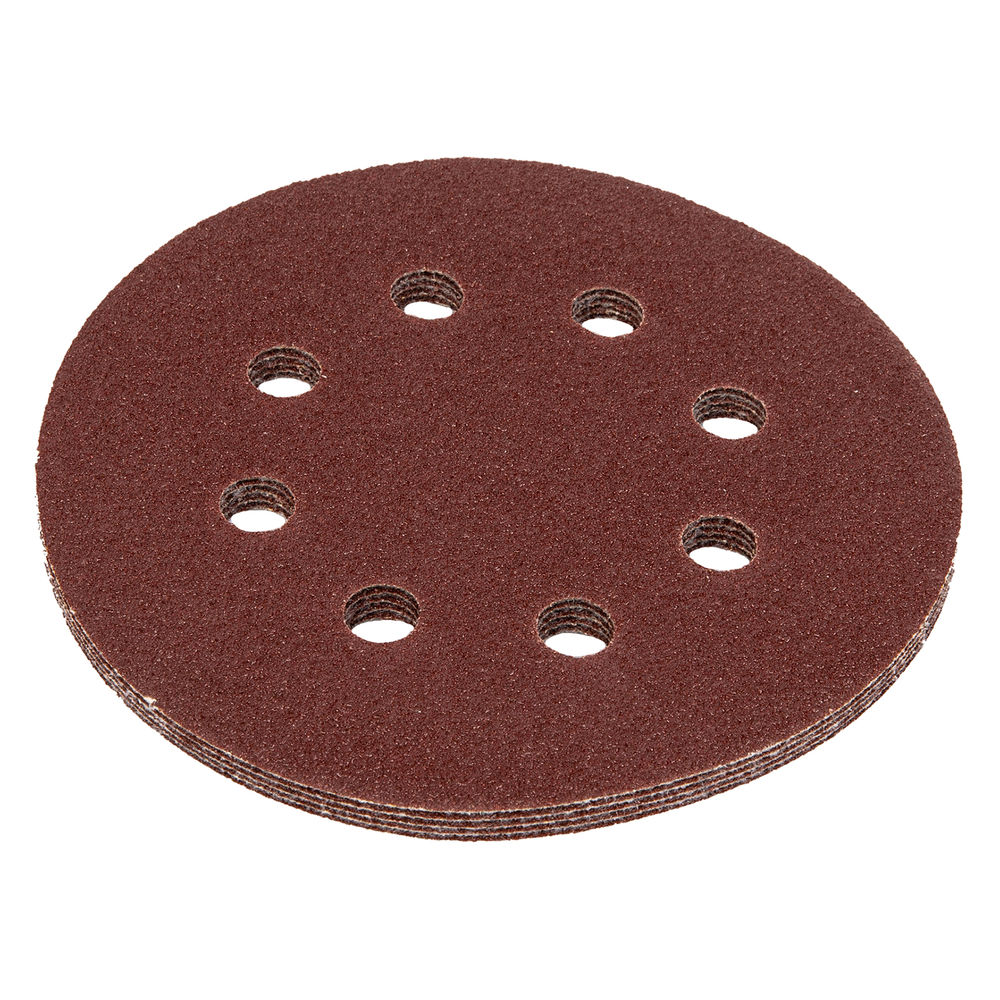 Круг абразивный на ворсовой подложке под липучку, перфорированный, P 60, 125 мм, 5 шт Matrix (73803)