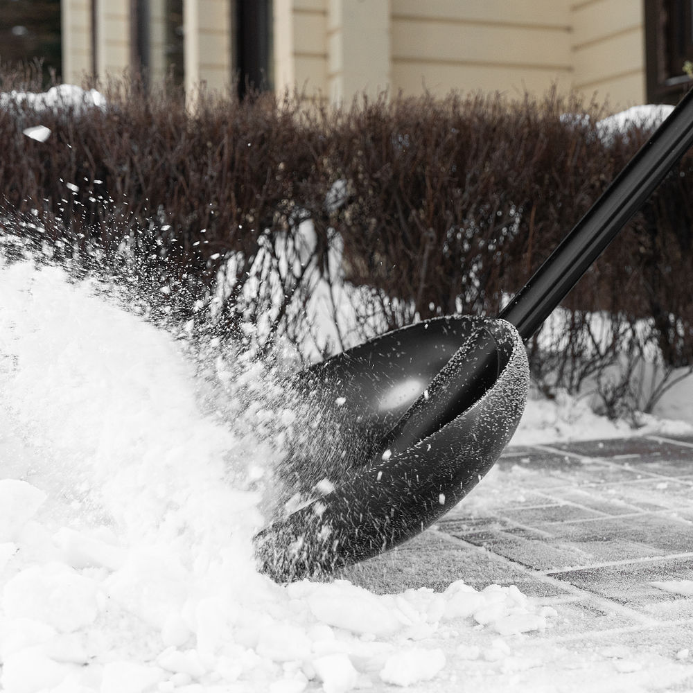 Лопата для уборки снега пластиковая, 400х417х1390 мм, алюминиевый черенок Palisad (61395)