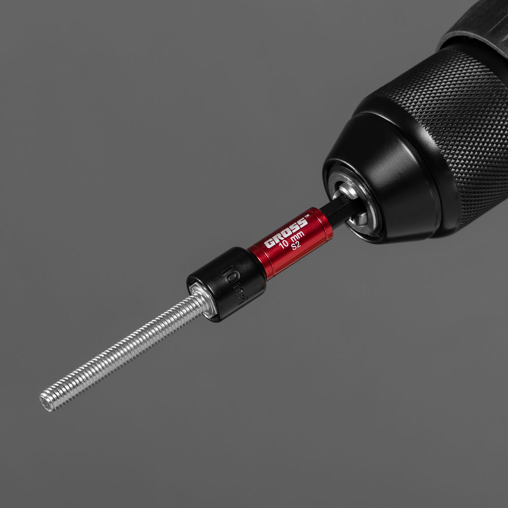 Набор бит с торцевыми головками 8, 10,12, 13 мм, магнит. Nut-Driver, S2 Gross (11627)