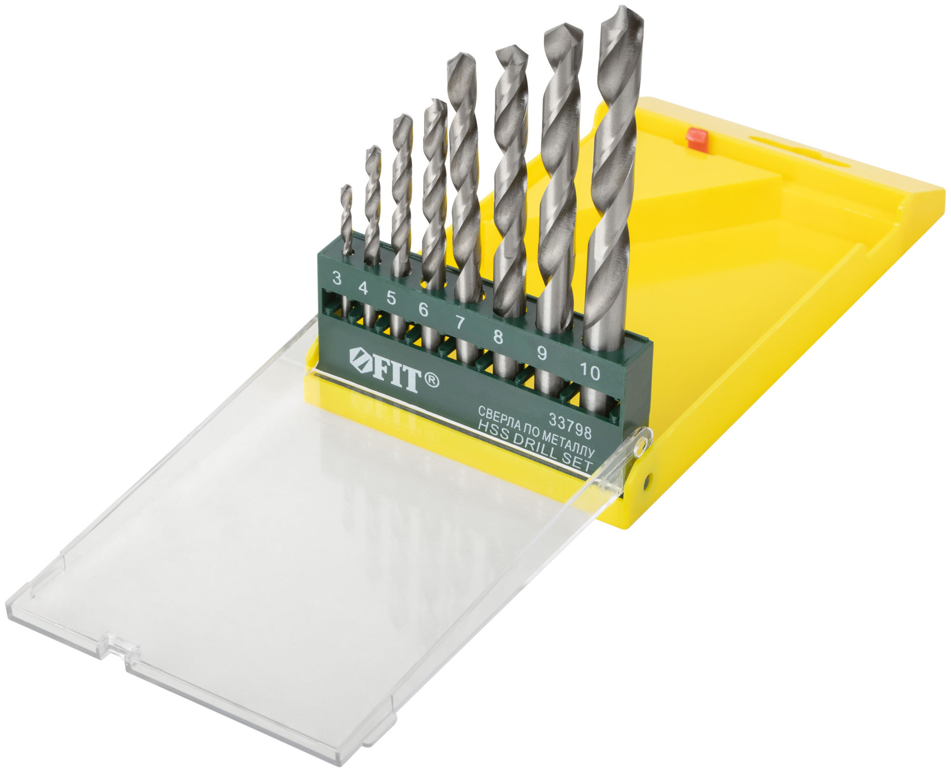 Набор сверл по металлу HSS полированных, 8 шт. (3-4-5-6-7-8-9-10 мм) (33798)
