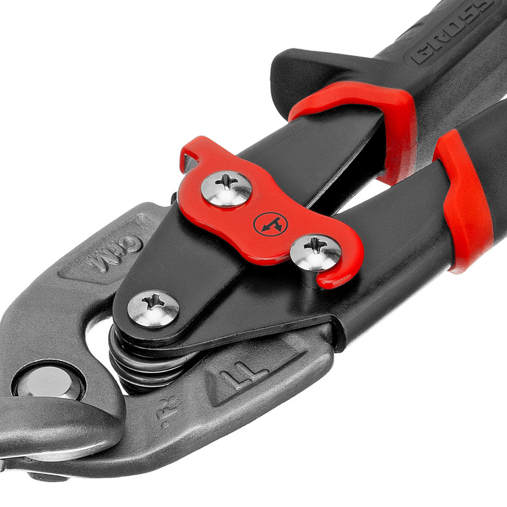 Ножницы по металлу Piranha, 270 мм, прямой и левый проходной рез, сталь СrMo, двухкомпонентные рукоятки Gross