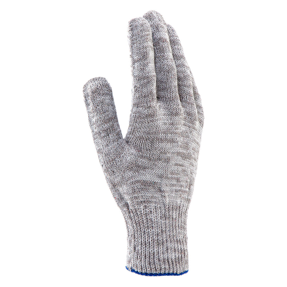 Перчатка х/б, ПВХ покрытие, Точка, серый меланж, 10 класс (67815)