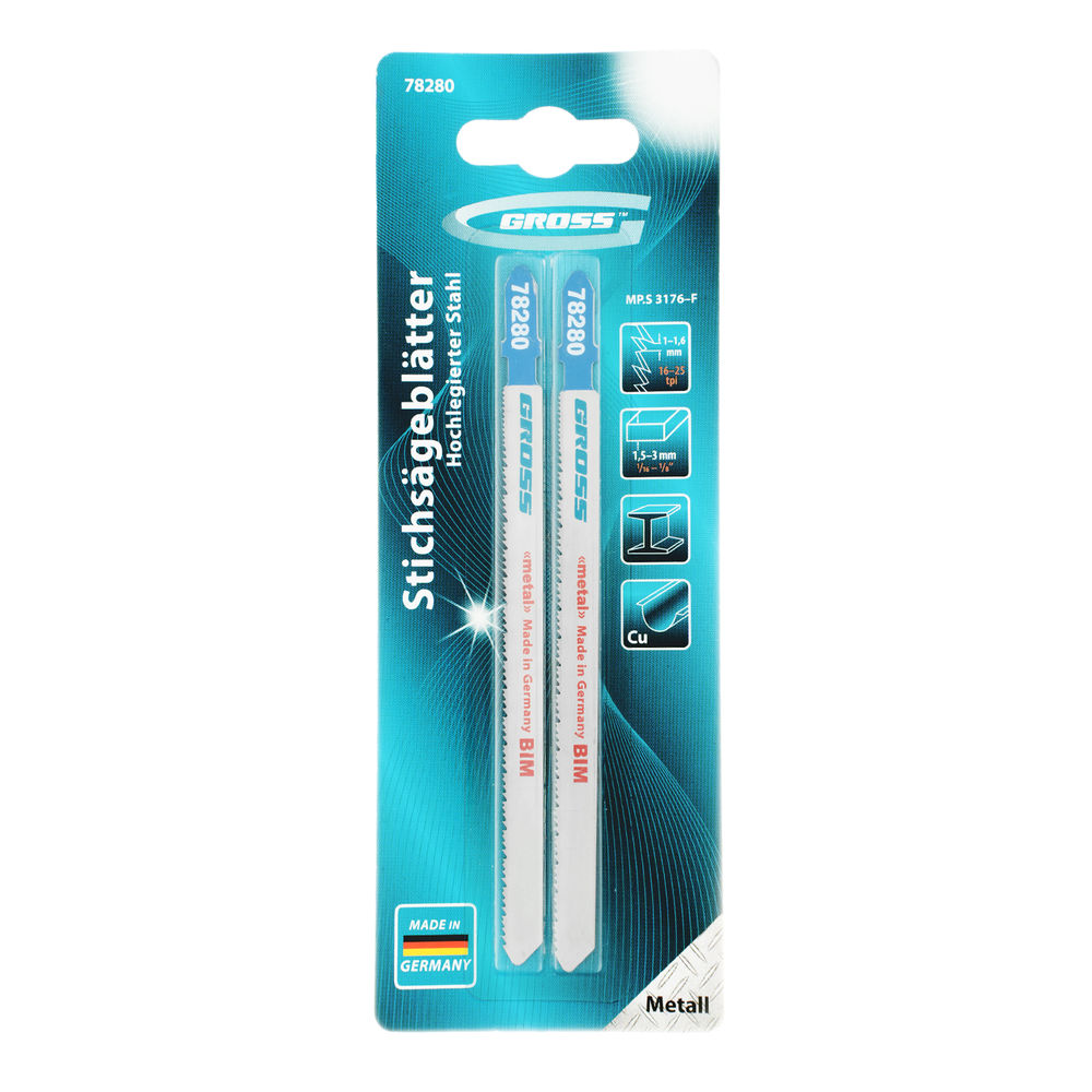 Полотна для электролобзика по металлу, 2 шт, ( 3176 ) Gross