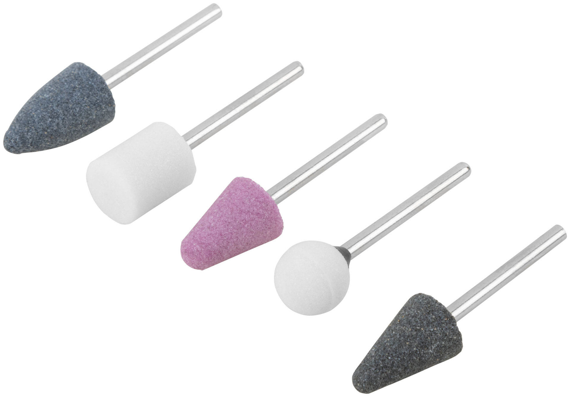 Шарошки абразивные по металлу, 5 шт., штифт 3 мм ( малые ) (36462)