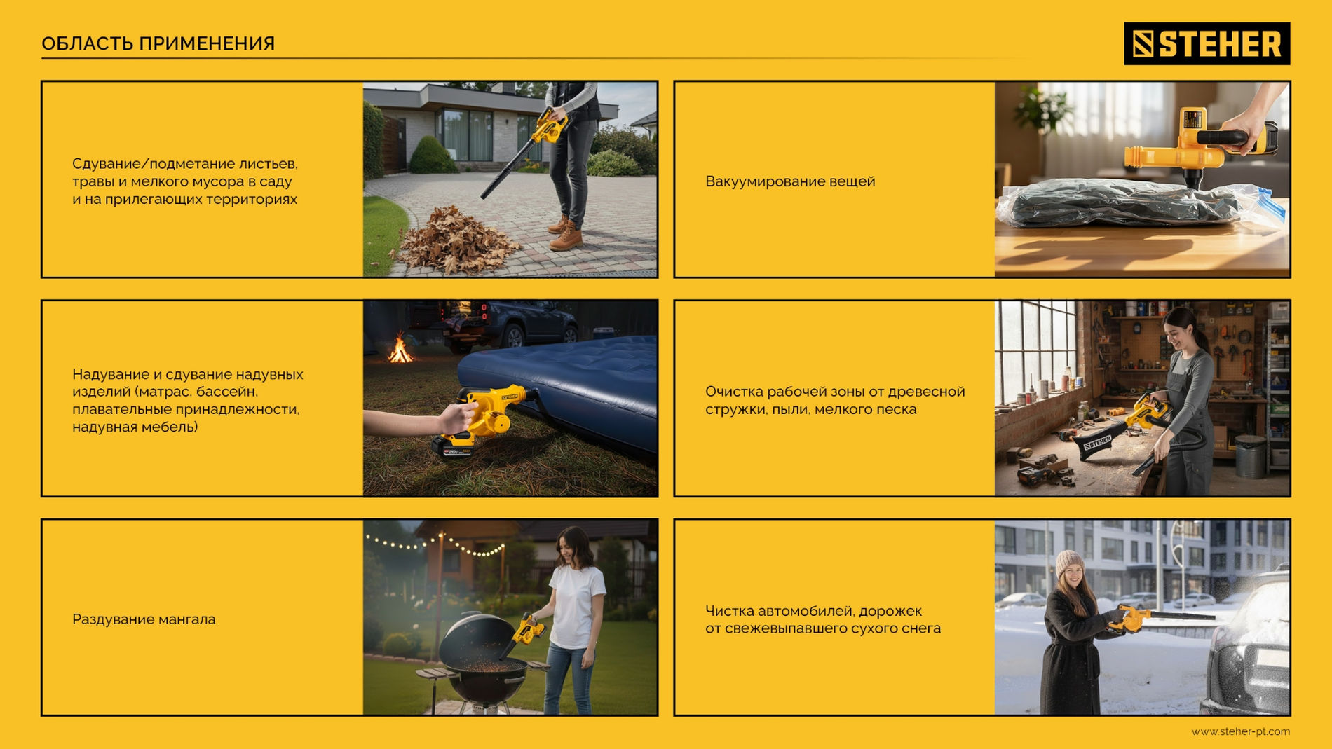 STEHER 20 В, 200 м3/ч, без АКБ (LMS), воздуходувка-пылесос аккумуляторная (BLB-200)