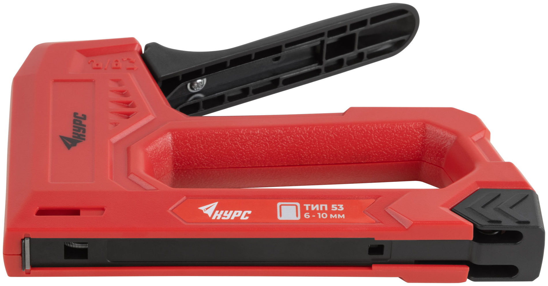 Степлер для узких скоб тип 53 6-10 мм, рессорный механизм, ABS пластиковый корпус (32082)