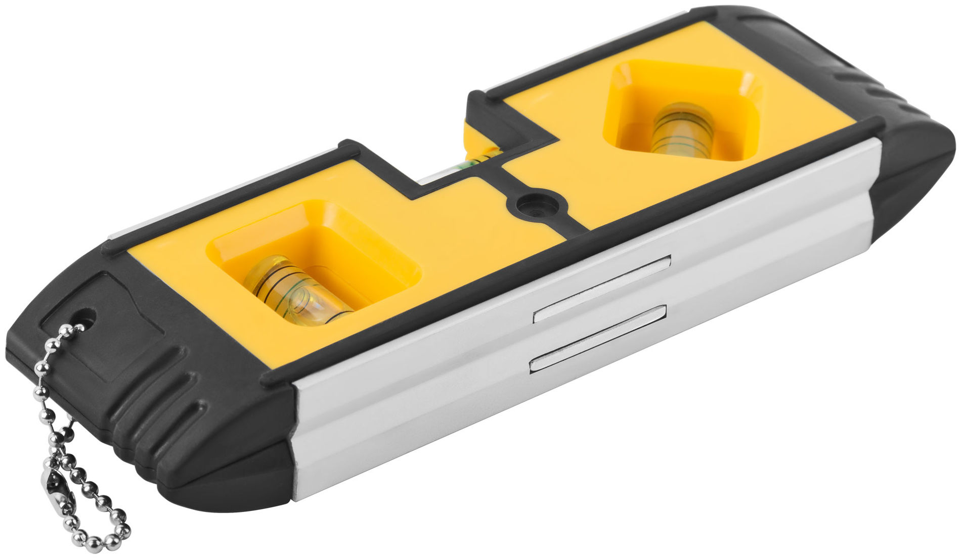 Уровень Мини пластиковый, 3 глазка, магнитный, с алюминиевой рамкой, Профи 150 мм (18607)