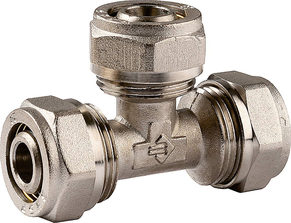 Тройник цанговый цанга-цанга 20 x 20 x 20 x 2.0 мм ЗУБР 51403-20