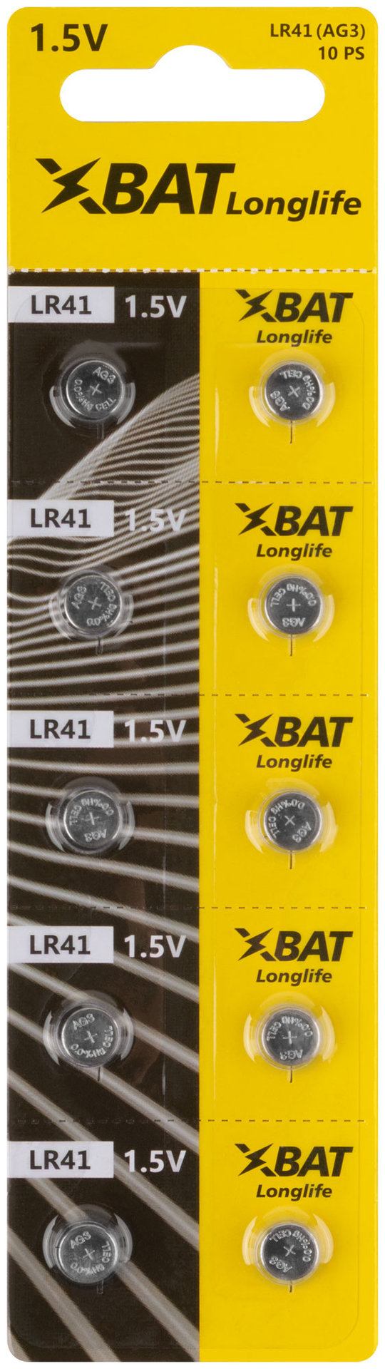 Батарейка щелочная, 1.5 В, тип АG3, 10 шт. (LR41)