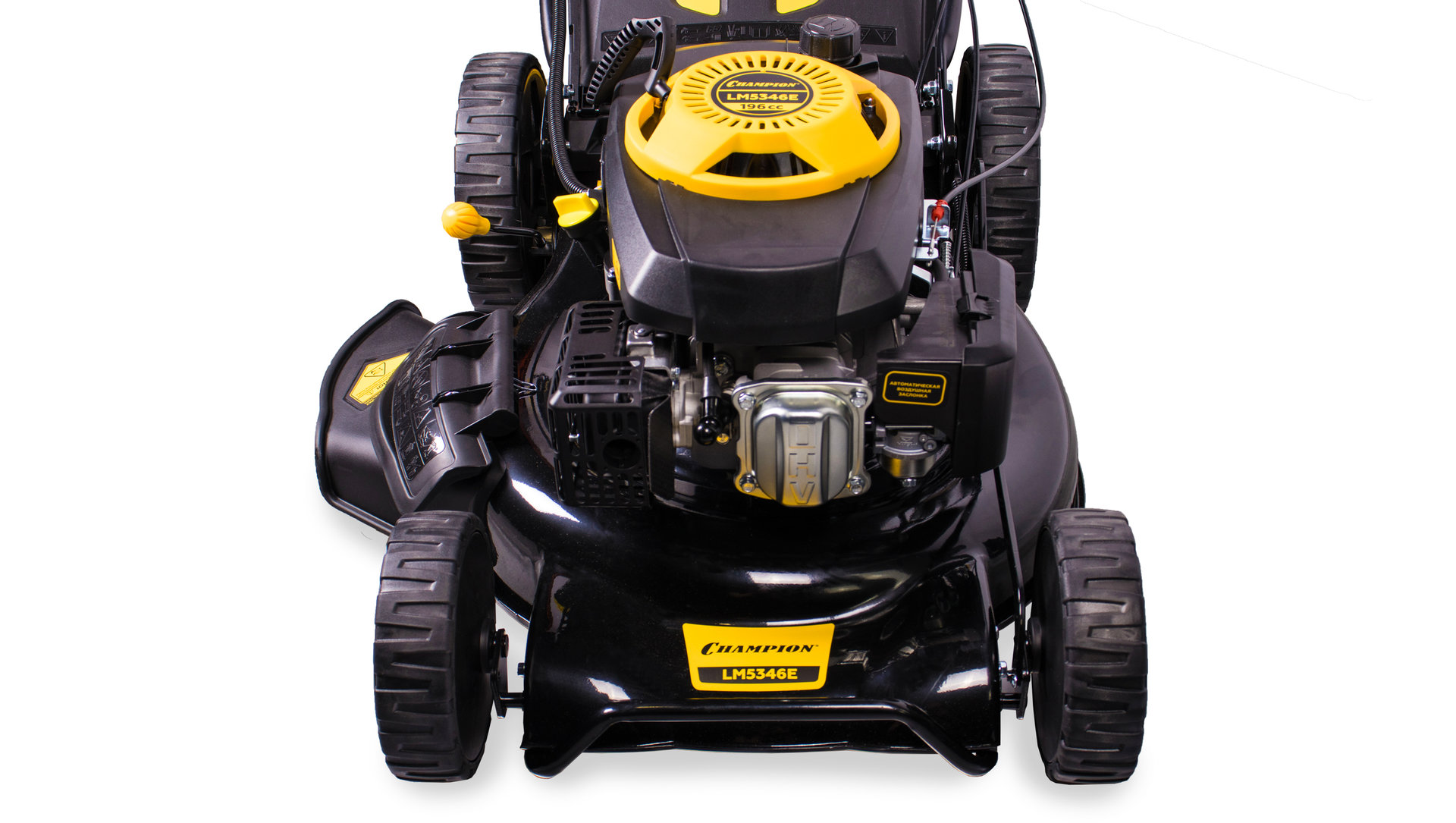 Газонокосилка CHAMPION LM5346E (4,4кВт привод 525мм70л25-75мм 1рычаг/7, 37,2кг 4в1, эл. запуск) (LM5346E)
