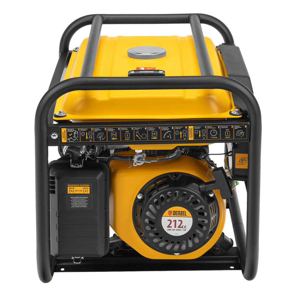 Генератор бензиновый PS 33, 3.3 кВт, 230 В, 15 л, ручной стартер Denzel (946834)