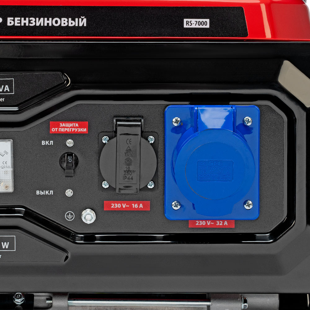 Генератор бензиновый RS-7000, 6 кВт, 230В, ручной стартер MTX (946135)