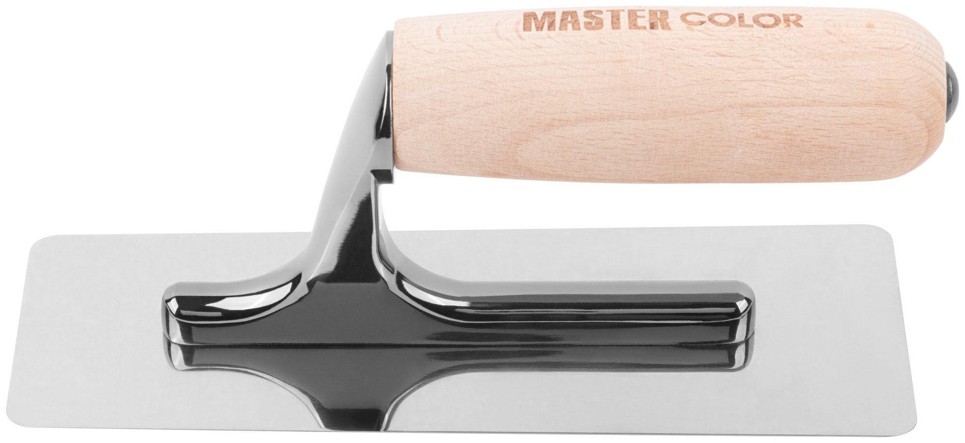 Кельма нержавеющая PRO, венецианская форма, буковая ручка, 200 x 75 мм (30-2021)