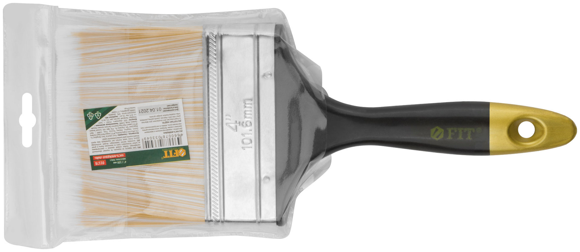 Кисть флейцевая Лайн, искусственная щетина, пластиковая ручка 4 (100 мм) (01178)