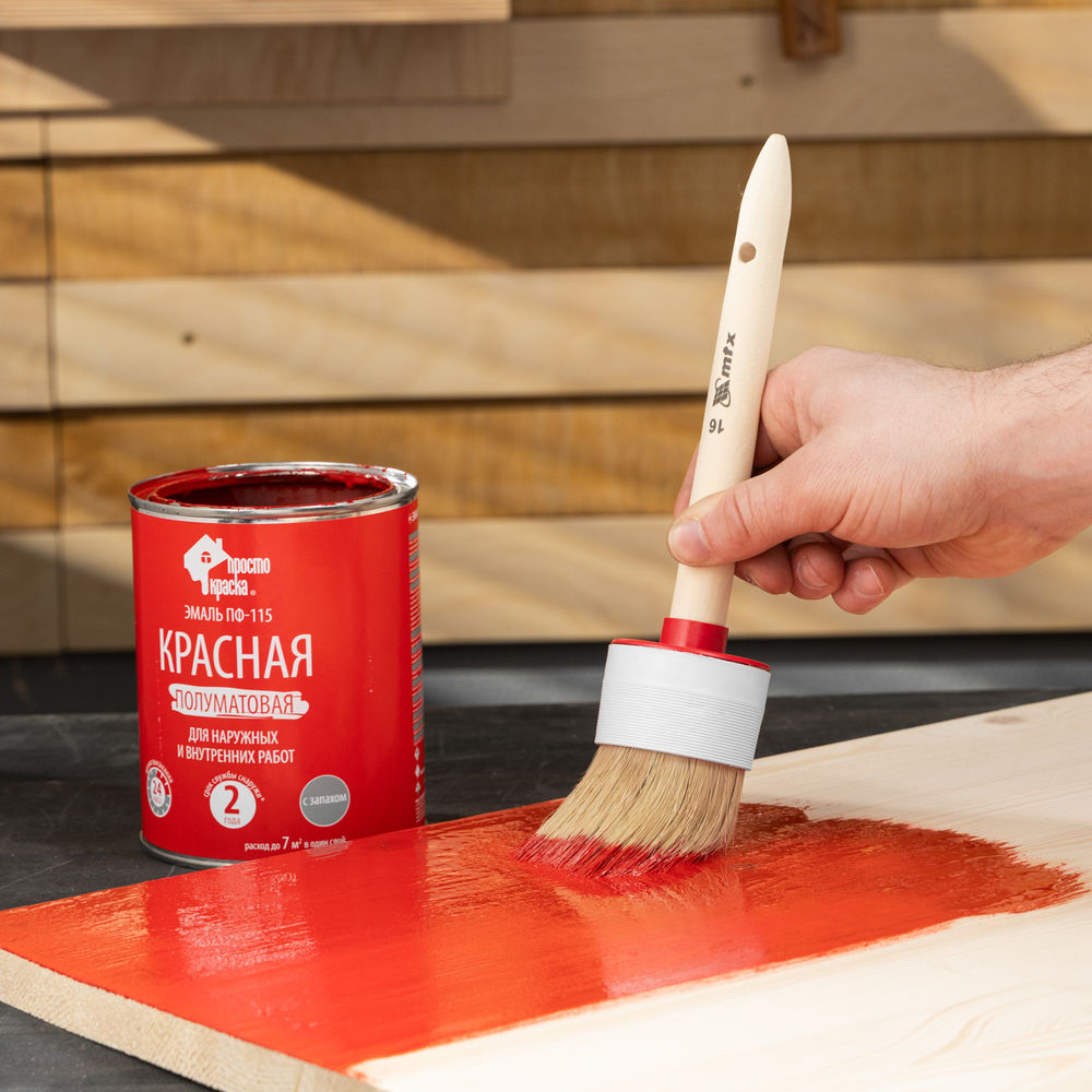 Кисть круглая №16 (55 мм) натуральная щетина, деревянная ручка MTX (82086)