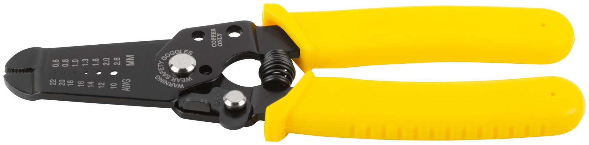 Клещи для снятия изоляции, диаметр проводов 0,6-2,6 мм, Профи, пластиковая ручка 170 мм (60020)