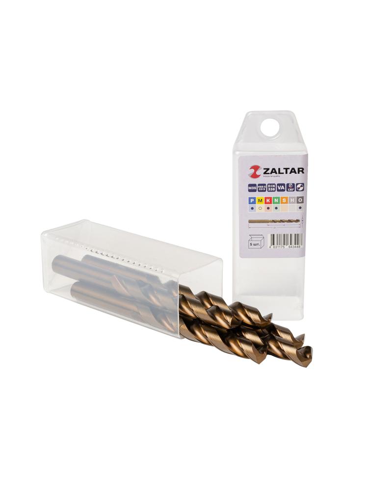 Комплект свёрл по металлу индустриальных, 5 шт, DIN 338, HSS-E Co5, Тип VA, 5xD, O10.50 мм (ZA-74105-S5)