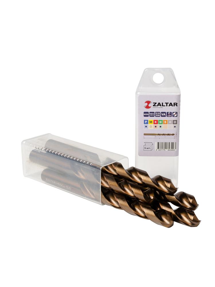 Комплект свёрл по металлу индустриальных, 5 шт, DIN 338, HSS-E Co5, Тип VA, 5xD, O13.00 мм (ZA-74130-S5)