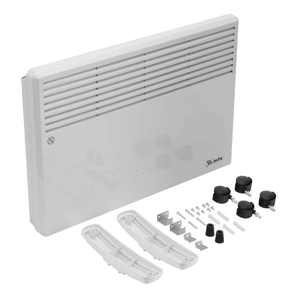 Конвектор электрический CH-1500, 1500 Вт, X-образный нагреватель, термостат, колеса MTX (98106)