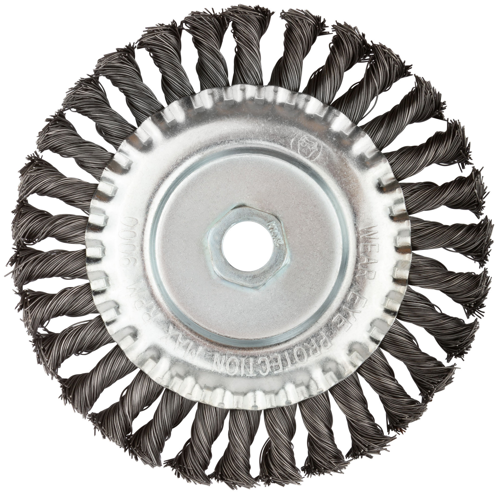 Корщетка-колесо, гайка М14, стальная витая проволока 150 мм (39124)