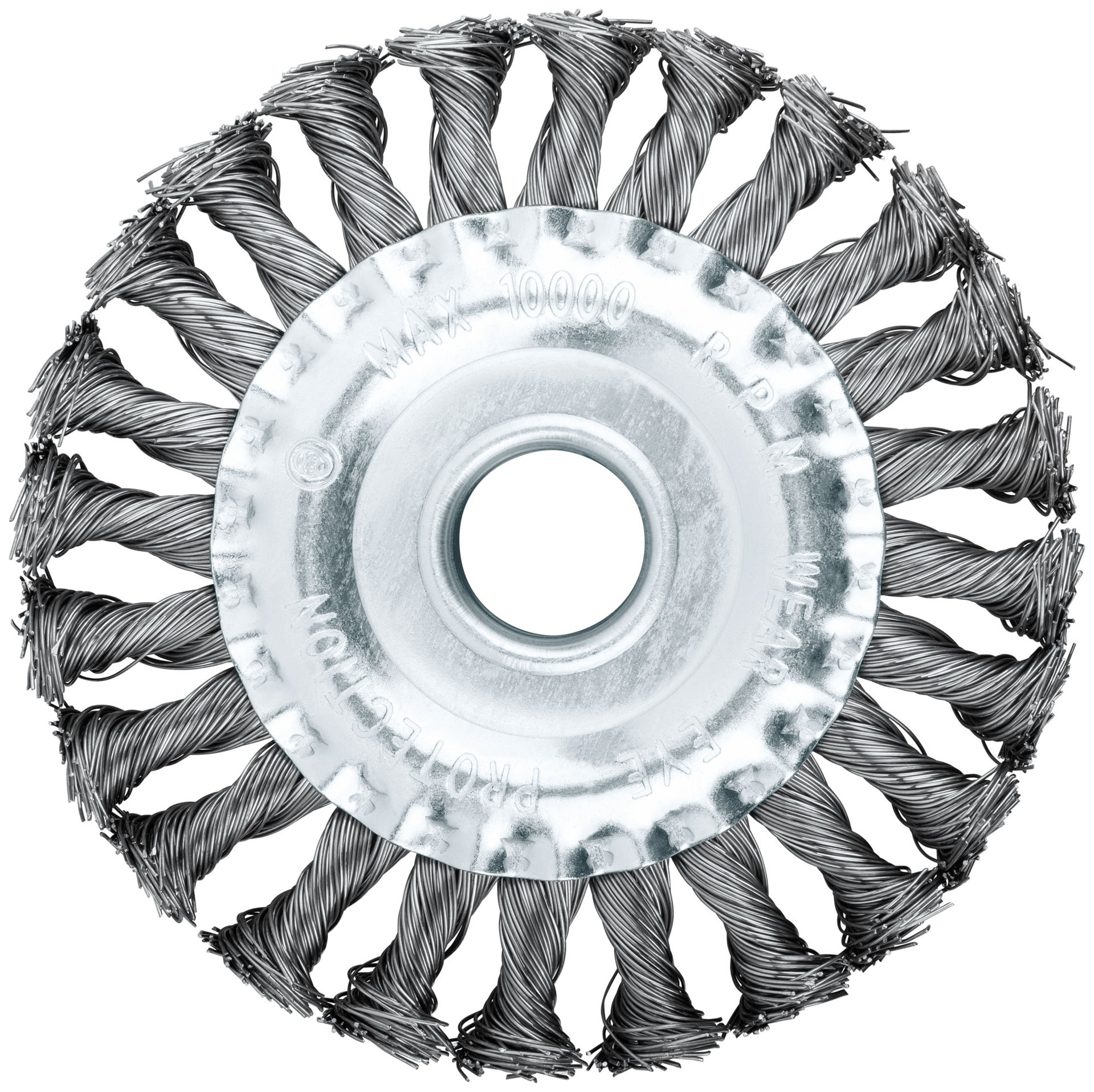 Корщетка-колесо, посадочный диаметр 22,2 мм, стальная витая проволока 125 мм (39103)