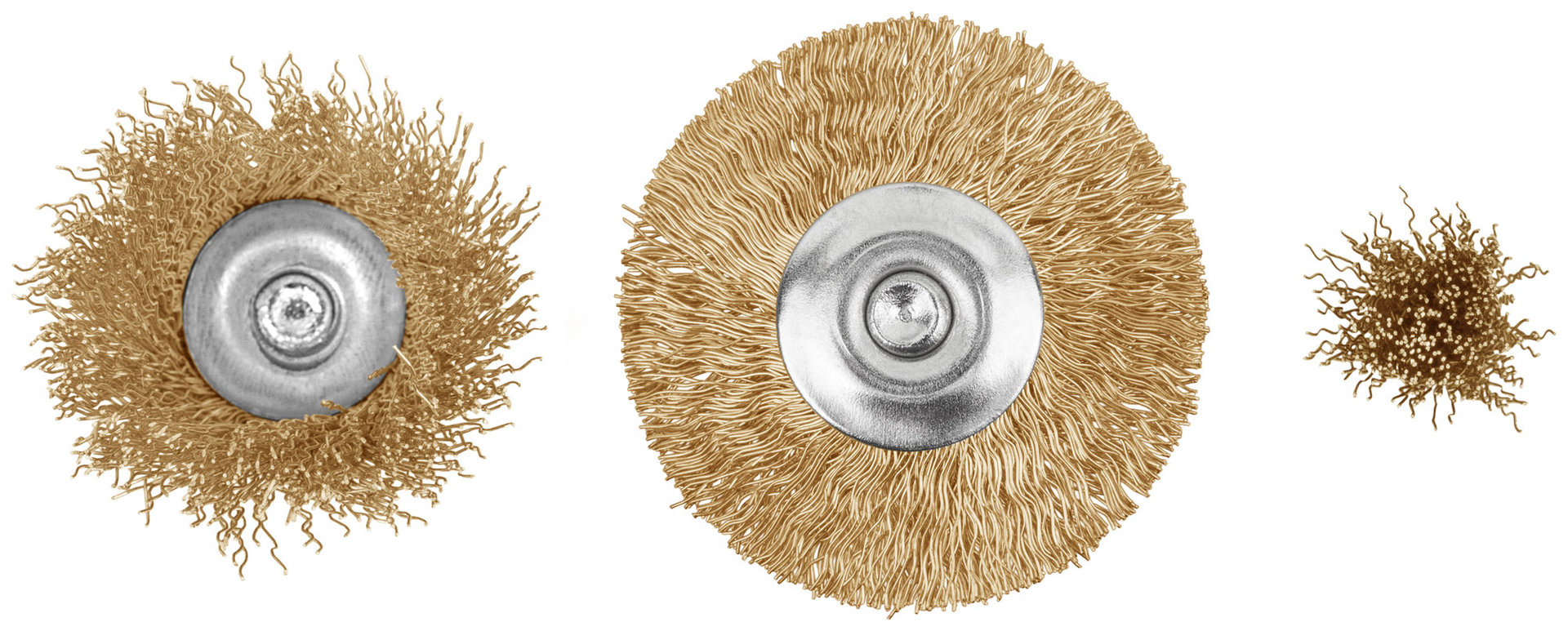 Корщетки латунированные, набор 3 шт (36904)