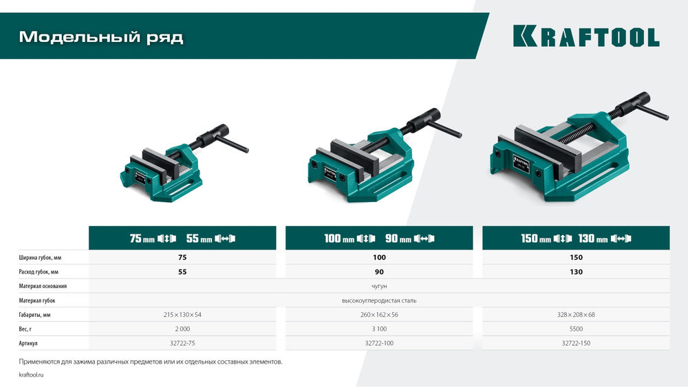 Станочные сверлильные тиски DPV-75, 75 мм KRAFTOOL 32722-75