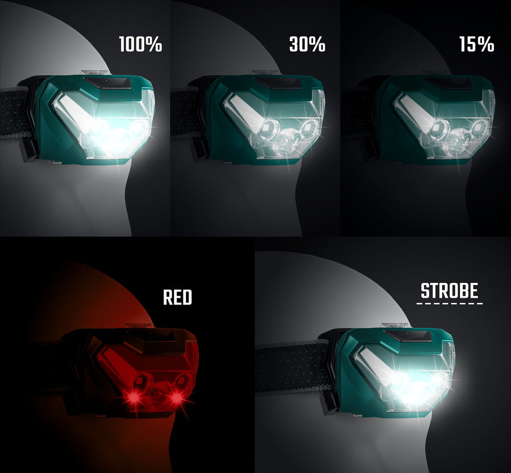 Фонарь налобный 500 лм, 5 режимов, 3ААА KH-3 KRAFTOOL 56456