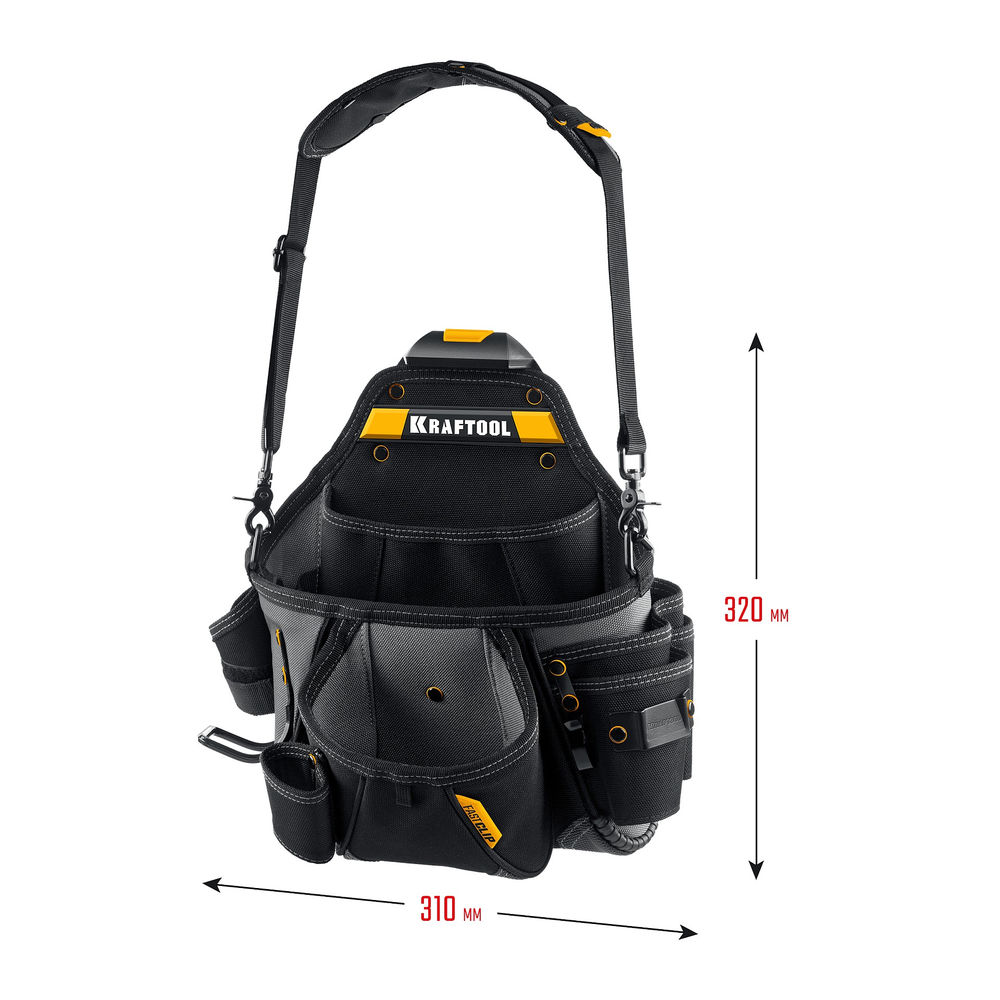 Сумка поясная 320 х 310 мм с быстросъёмным креплением FastClip KPB-20 KRAFTOOL 38767
