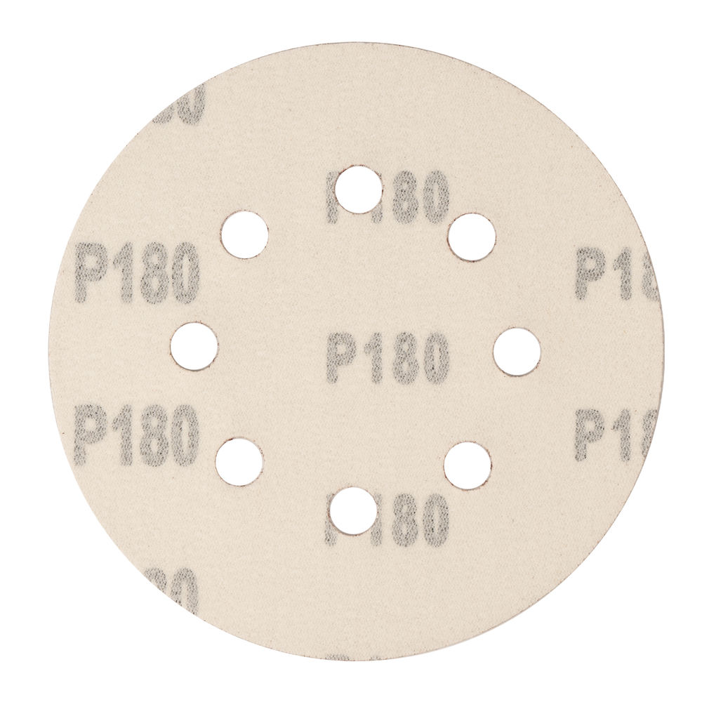 Круг абразивный на ворсовой подложке под липучку, перфорированный, P 180, 125 мм, 5 шт Сибртех (738087)