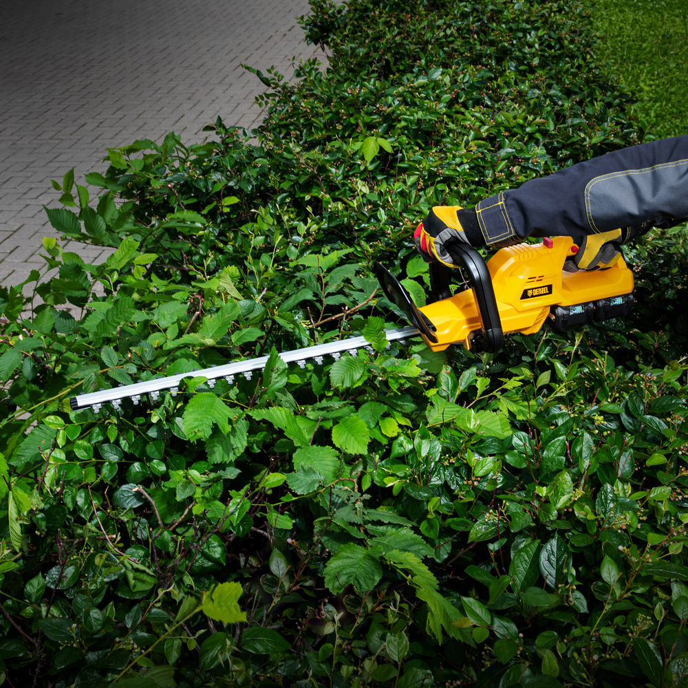 Кусторез аккумуляторный RBC510-36, Li-ion, 36 В, 4 Ач, нож 510 мм, поворотная ручка Denzel (59410)