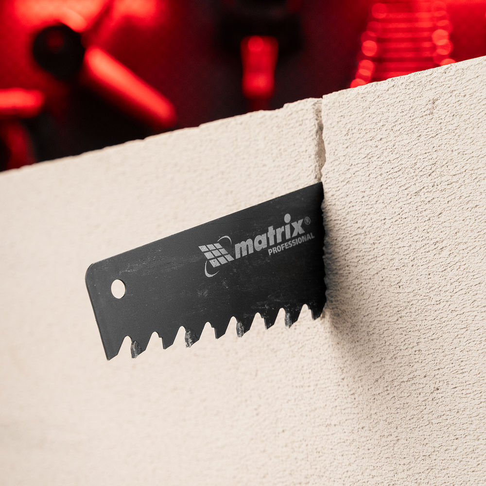 Ножовка по пенобетону, 500 мм, защитное покрытие, твердосплавные напайки на зубья, двухкомпонентная рукоятка Matrix