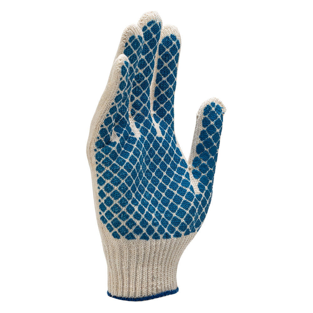 Перчатки х/б, ПВХ покрытие, Шахматный облив, 10 класс (67713)