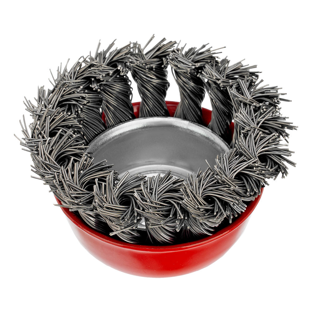 Щетка для УШМ, 65 мм, М14, чашка, крученая проволока 0.5 мм Matrix (74620)