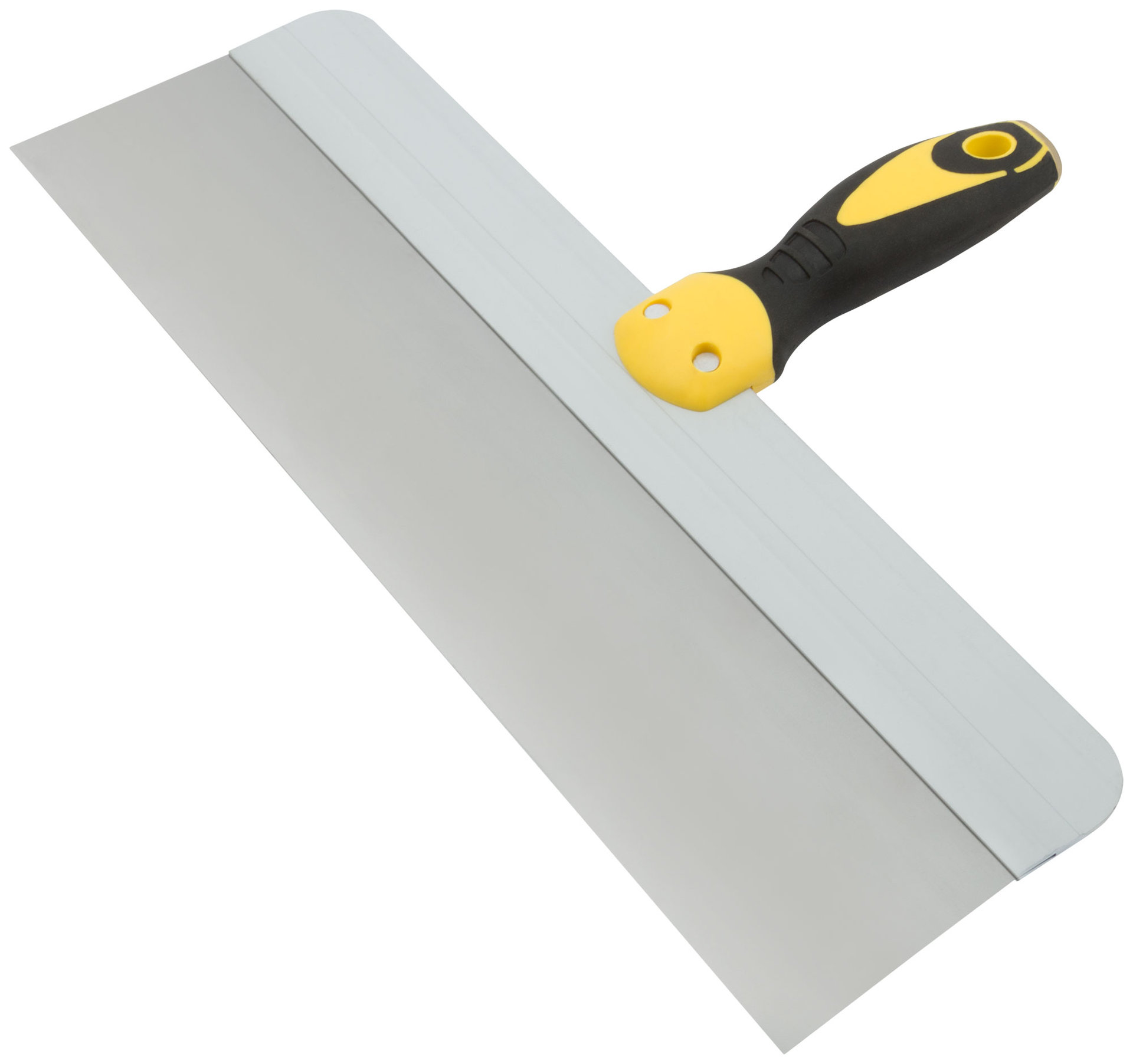 Шпатель фасадный нержавеющий Профи, прорезиненная ручка с метал.бойком 400 мм (06446)