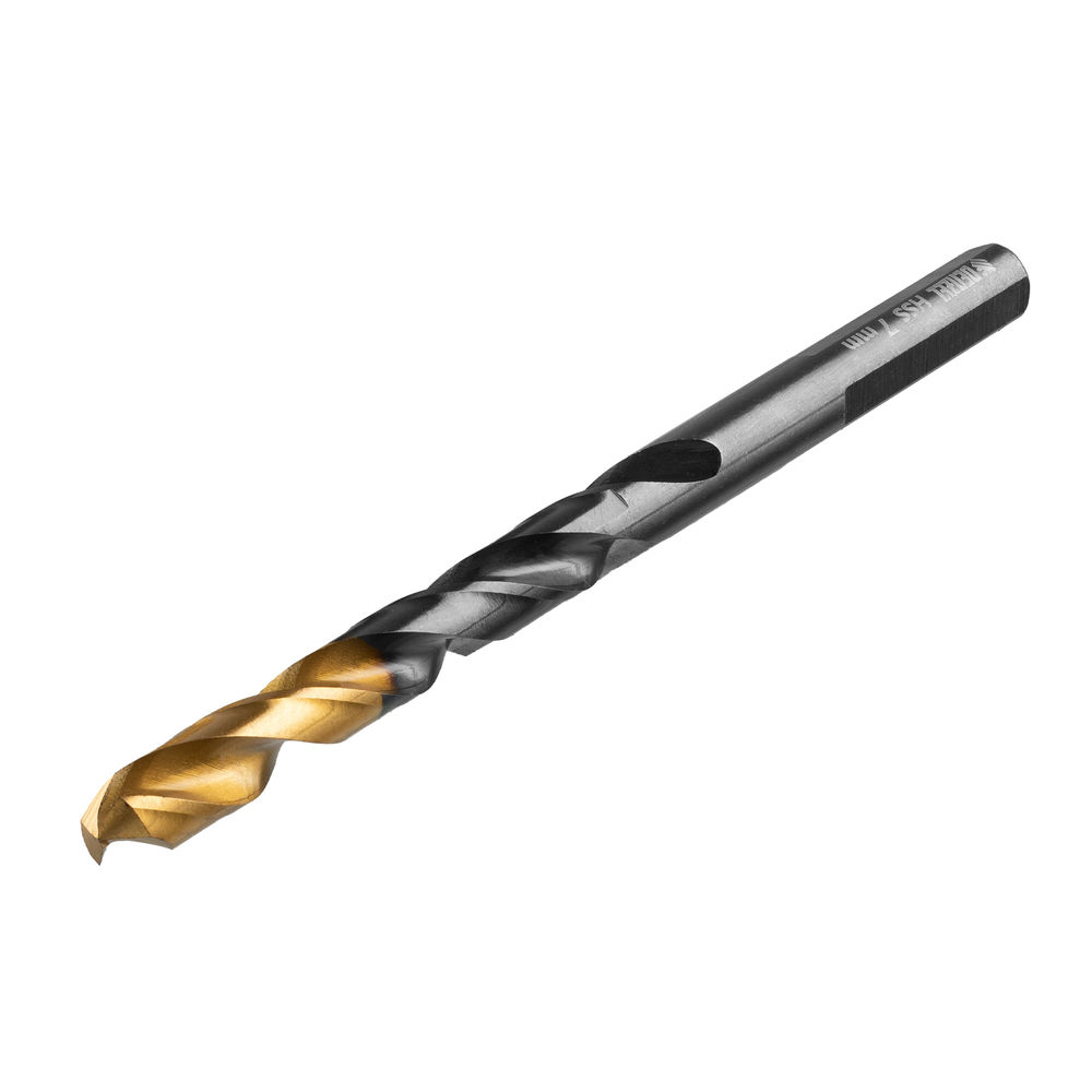 Сверло по металлу, 7 мм, HSS-Tin, Golden Tip, 10 шт. Denzel (717217)