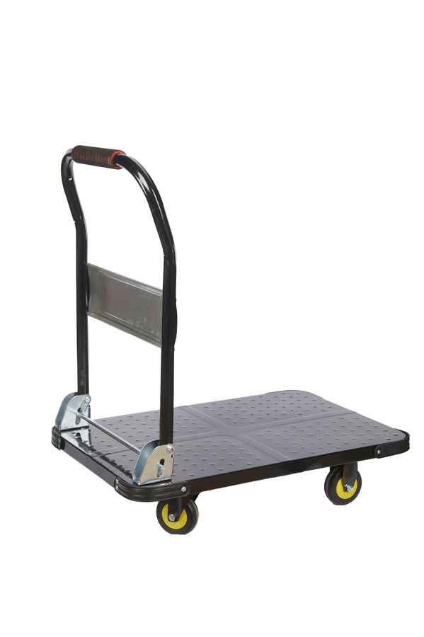 Тележка платформенная 600 кг TOR PH600 (720х470) со складной ручкой (пластиковые колеса 100 мм) (1024683)
