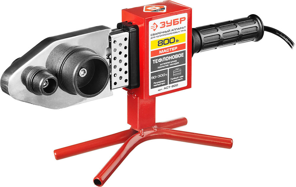 Паяльник для полипропиленовых труб 800 Вт, 6 насадок в комплекте ЗУБР АСТ-800