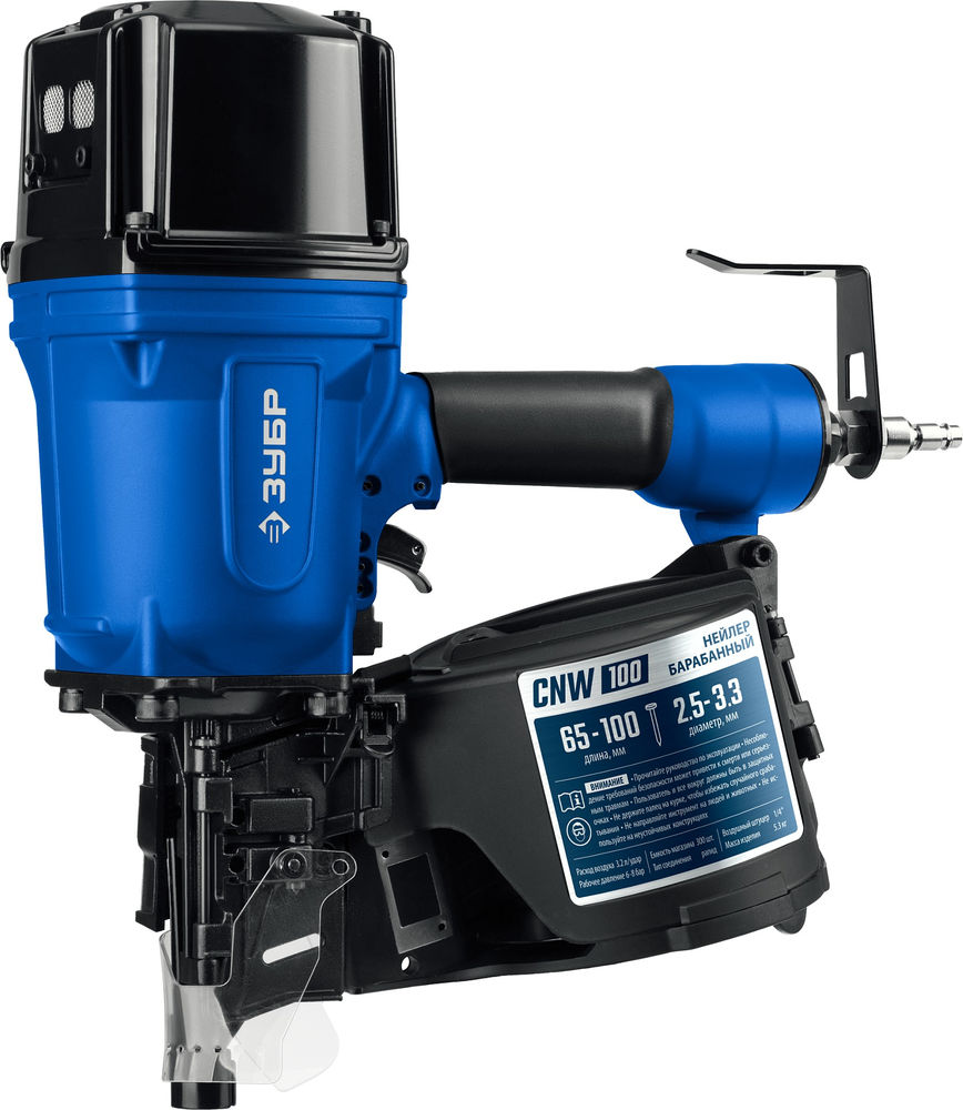 Нейлер пневматический CNW-100 для барабанных гвоздей ЗУБР CNW (65-100 мм) ЗУБР Профессионал 31915